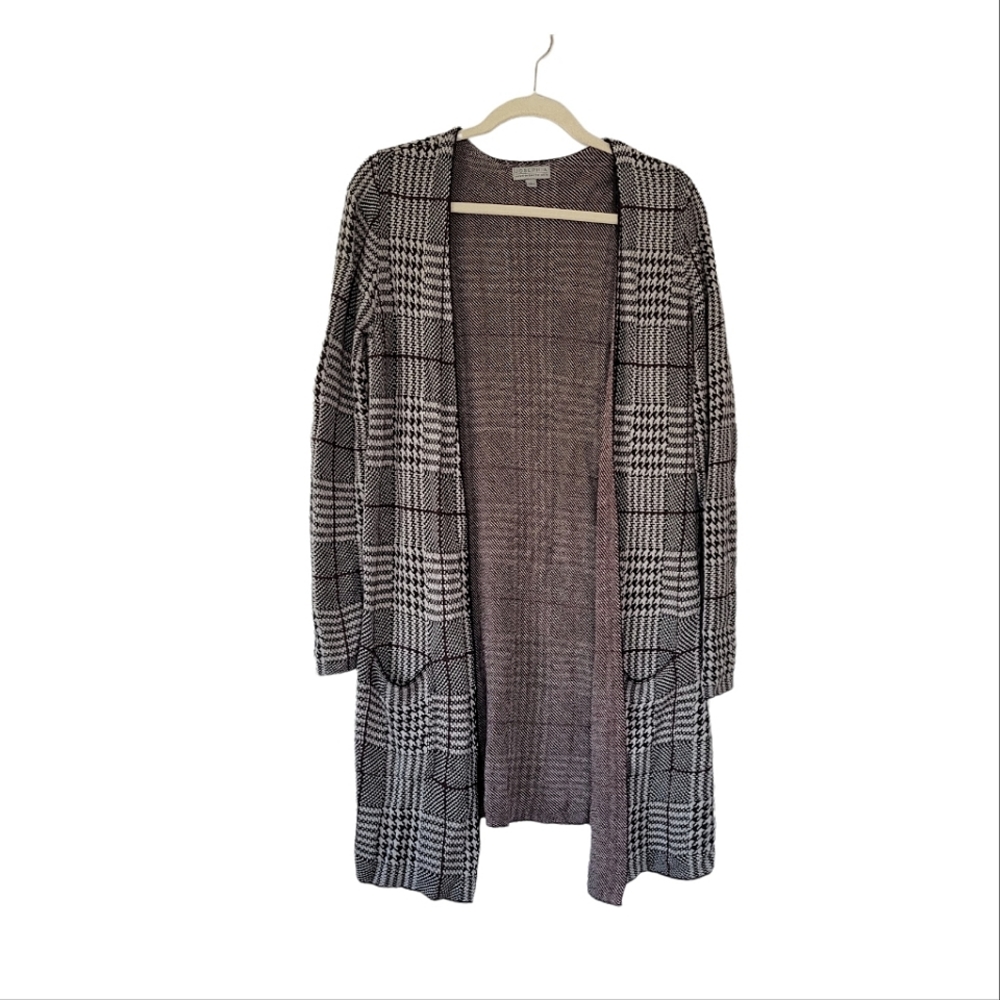 JOSEPH A. Plaid Long Sleeve Open Cardigan